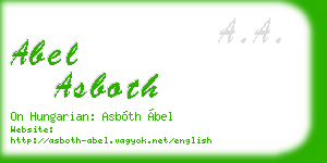 abel asboth business card